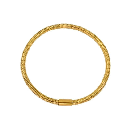 Minimalist Geometric 304 Stainless Steel 18K Gold Plated Bangle In Bulk