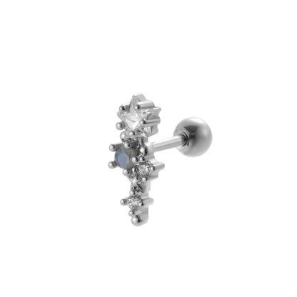 1 Piece Ear Cartilage Rings & Studs Sweet Crown Flower Butterfly 316L Stainless Steel Copper Plating Inlay Zircon