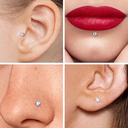 1 Piece Ear Cartilage Rings & Studs Elegant Heart Shape Pure Titanium Titanium Alloy Plating Zircon 14K Gold Plated White Gold Plated Lip Rings Ear Cartilage Rings & Studs