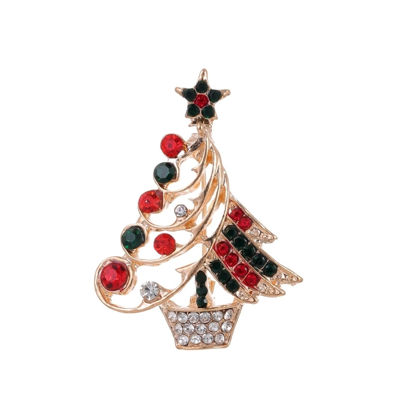 IG Style Cartoon Style Minimalist Tree Snowman Snowflake Alloy Enamel Inlay Rhinestones Unisex Brooches