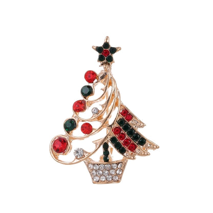IG Style Cartoon Style Minimalist Tree Snowman Snowflake Alloy Enamel Inlay Rhinestones Unisex Brooches