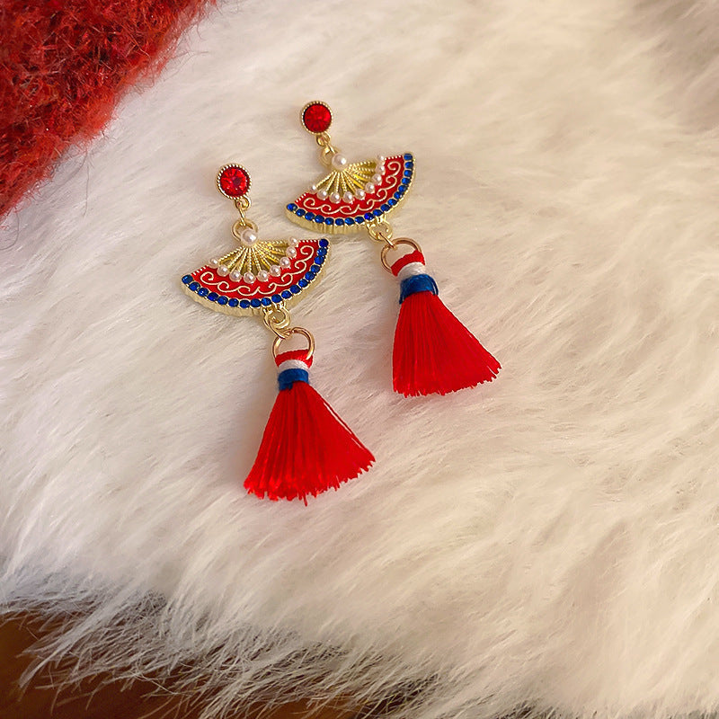 Luxurious Tassel Geometric Alloy Electroplating Earrings