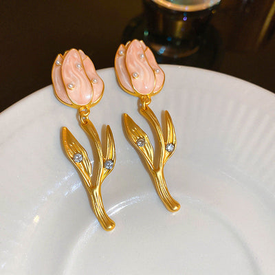 2 Pieces Mid-century Modern Round Geometric Copper Electroplating Earrings