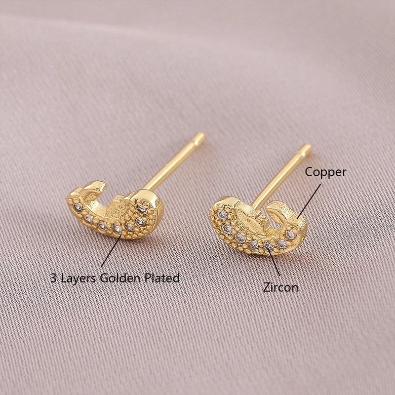 1 Pair IG Style Elegant Minimalist Letter Heart Shape Bicycle Plating Inlay Copper Zircon 18K Gold Plated Ear Studs