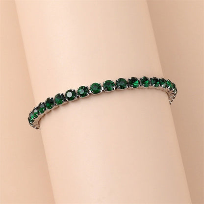 3 Pieces Minimalist Shiny Geometric 304 Stainless Steel Rhinestones Bracelets In Bulk