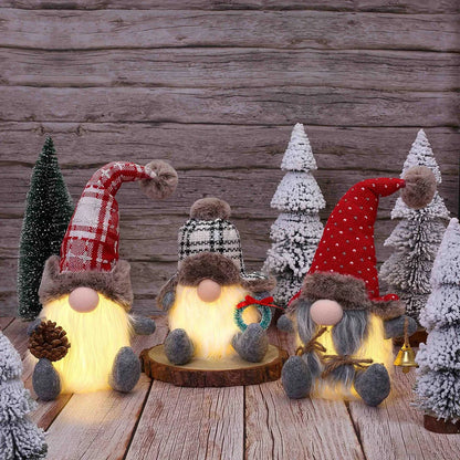 Christmas Glowing Rudolph Faceless Doll Nordic Forest Man Plush Doll Decoration Gnome Ornament