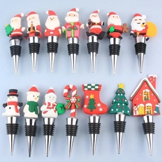 Christmas Cute Cartoon PVC Aluminium Alloy Wine Stopper 1 Piece