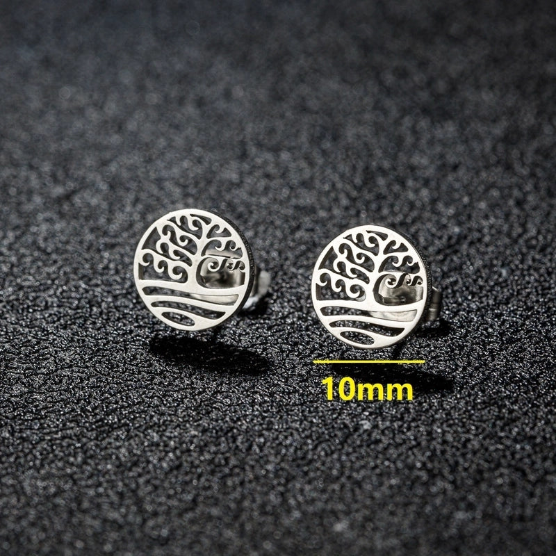 1 Pair Cute Minimalist Animal Notes Polishing 304 Stainless Steel 18K Gold Plated Ear Studs