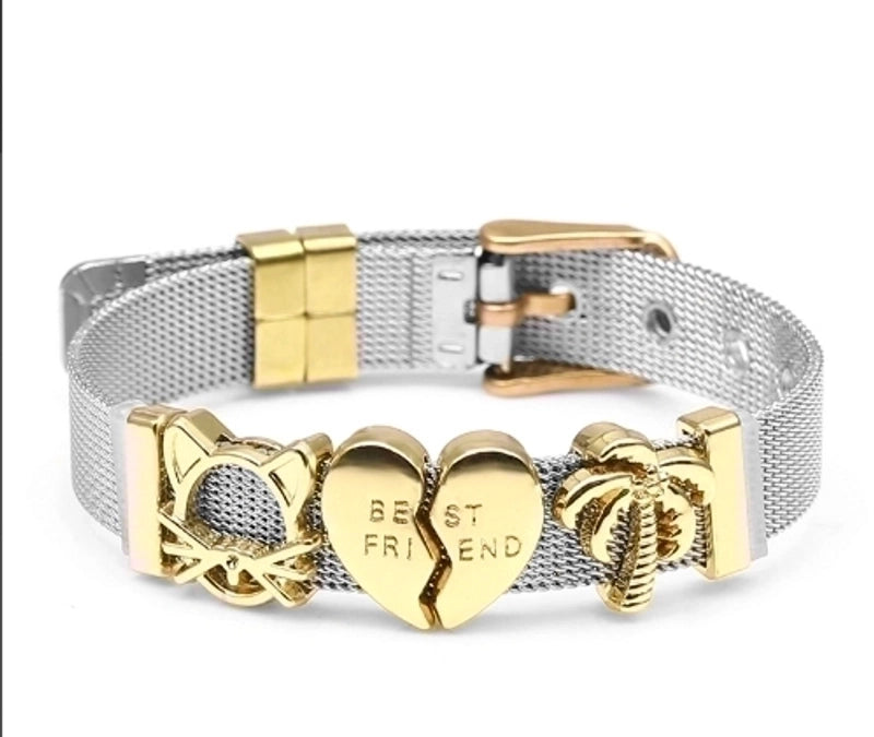 Minimalist Heart Shape Stainless Steel Plating Bangle