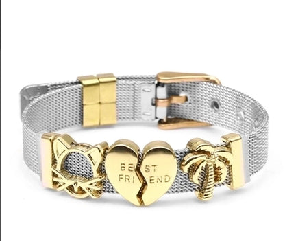 Minimalist Heart Shape Stainless Steel Plating Bangle