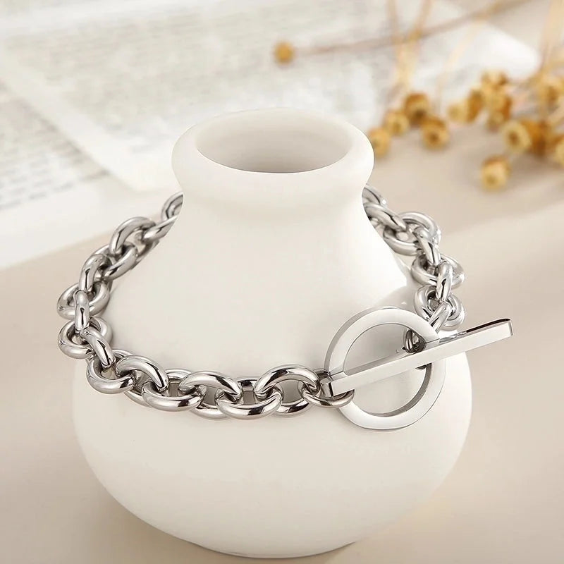 Fashion Geometric Titanium Steel 18K Gold Plated Plating Stainless Steel Jewelry Sets