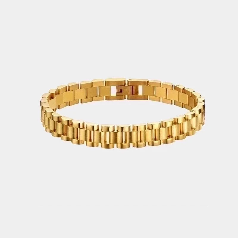 Fashion Geometric 304 Stainless Steel 18K Gold Plated No Inlaid Bracelets Jewelry In Bulk