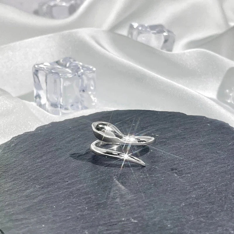 Hip-Hop Cool Style Snake Copper Plating Inlay Rhinestones Open Rings