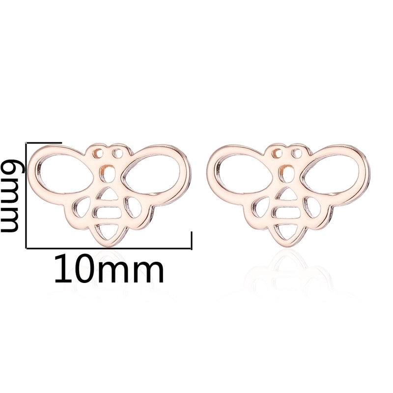 Minimalist Christmas Tree Heart Shape Elk Stainless Steel Plating Hollow Out Ear Studs 1 Pair