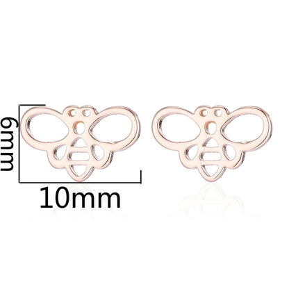 Minimalist Christmas Tree Heart Shape Elk Stainless Steel Plating Hollow Out Ear Studs 1 Pair