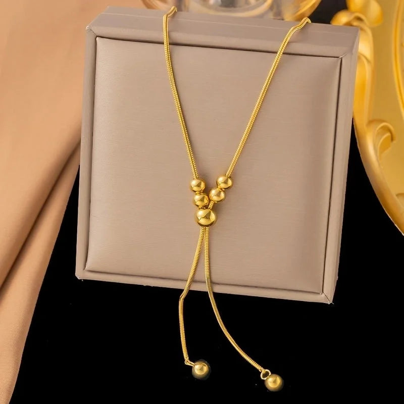 Sweet Solid Color Titanium Steel Plating Pendant Necklace