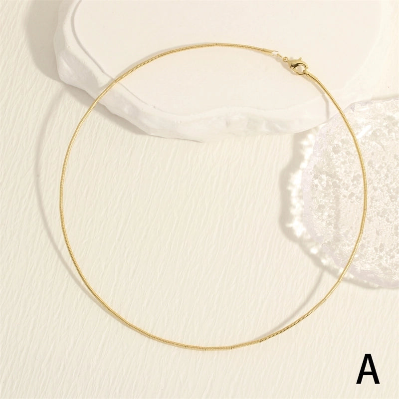 Minimalist Solid Color Copper Plating 18k Gold Plated Choker