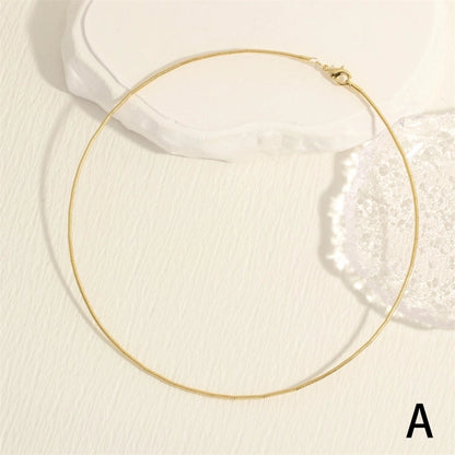 Minimalist Solid Color Copper Plating 18k Gold Plated Choker