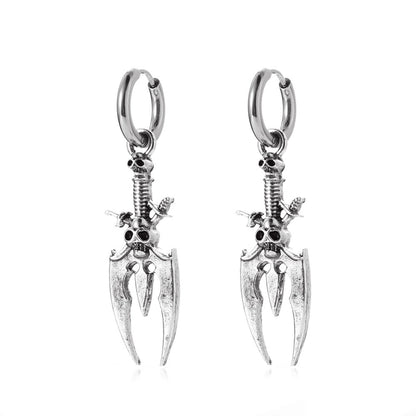 Retro Skull Pendent Alloy Earrings