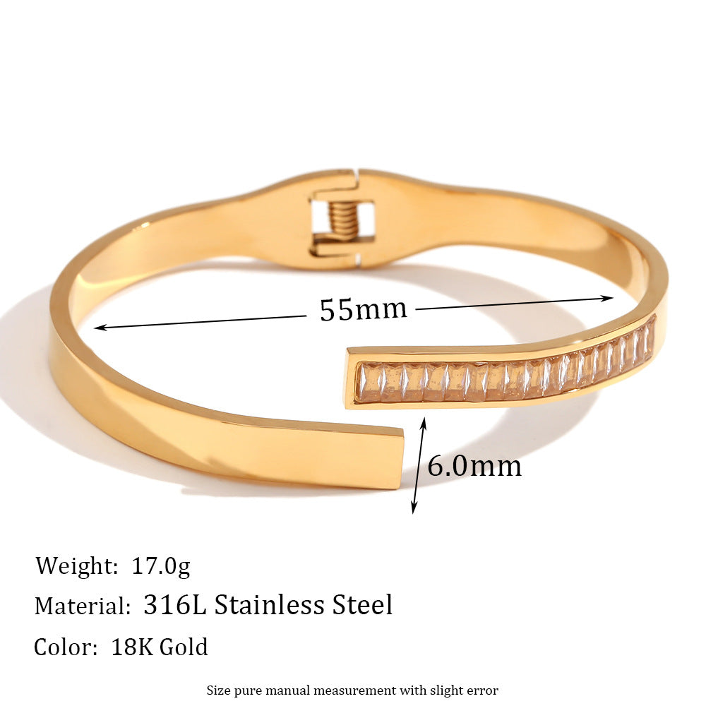 Fashion Circle Stainless Steel 18K Gold Plated Bangles