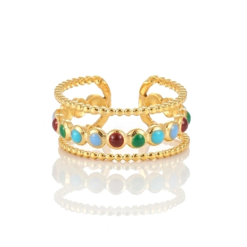 Elegant Minimalist Geometric 304 Stainless Steel Enamel Stainless Steel Rings