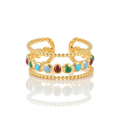 Elegant Minimalist Geometric 304 Stainless Steel Enamel Stainless Steel Rings