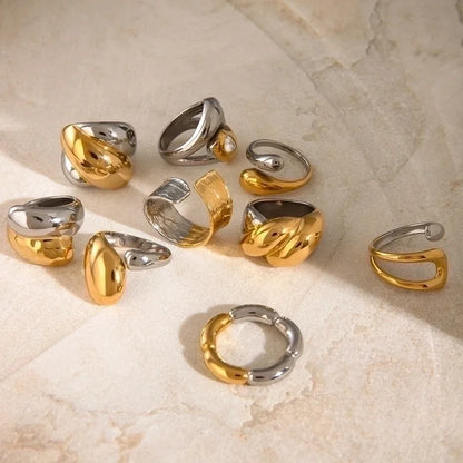 Glam Minimalist Classic Style Geometric 304 Stainless Steel Plating Open Rings