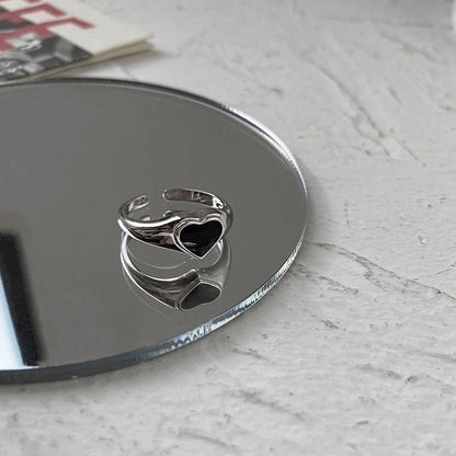 Fashion Heart Shape Butterfly Copper Plating Zircon Open Ring