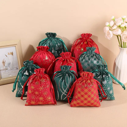 Christmas Minimalist Classic Style Christmas Tree Snowflake Flocking Holiday Daily Gift Bags Gift Wrapping Supplies