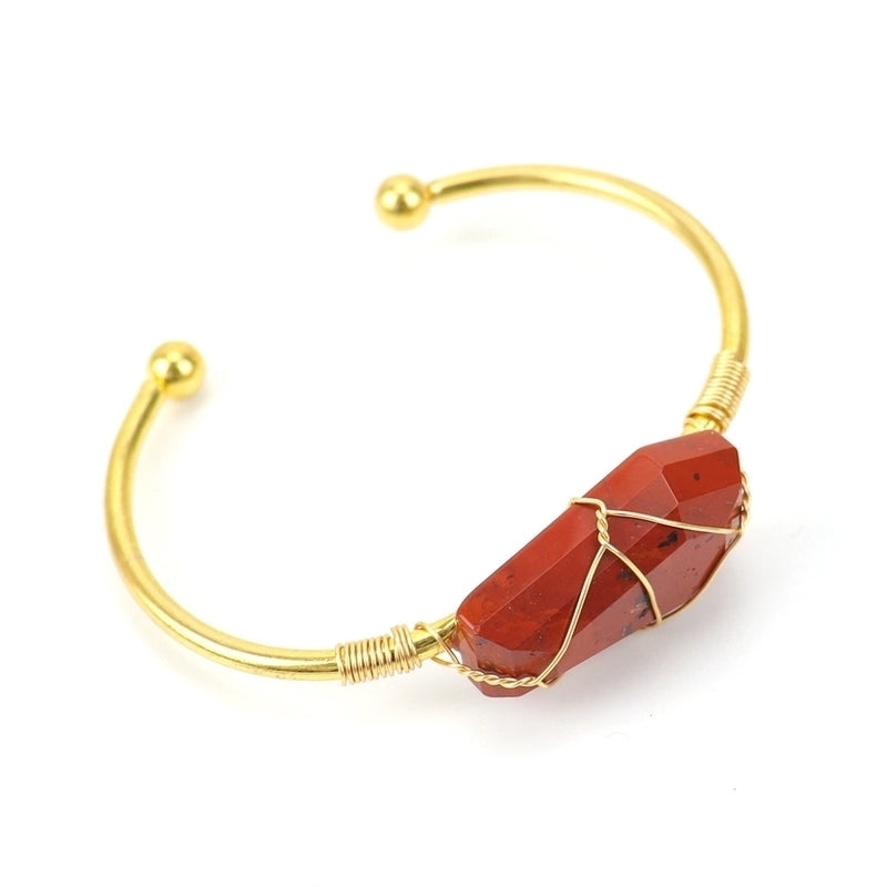 Ethnic Style U Shape Crystal Metal Bangle 1 Piece