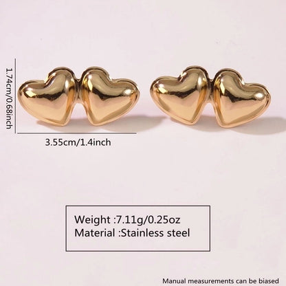 1 Pair Minimalist Commute Geometric 304 Stainless Steel Imitation Gold Ear Studs