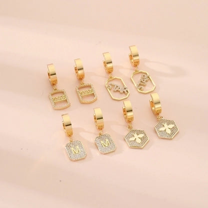 1 Pair Sweet Tree Fruit Plating Inlay 304 Stainless Steel Zircon K Gold Plated Drop Earrings