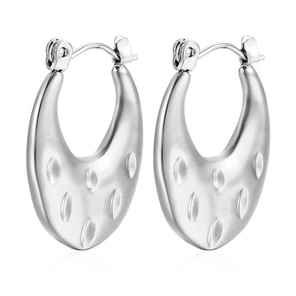 1 Pair Minimalist Classic Style Solid Color Plating 201 Stainless Steel 18K Gold Plated Earrings