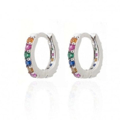 1 Pair Casual Minimalist Round Plating Inlay Copper Zircon Gold Plated Silver Plated Earrings