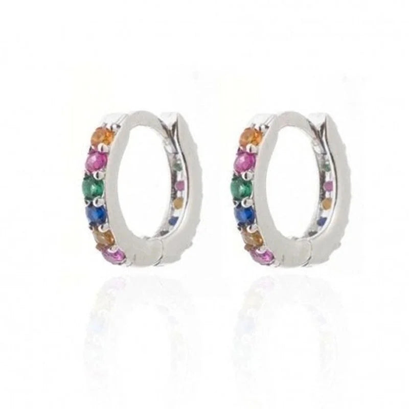 1 Pair Casual Minimalist Round Plating Inlay Copper Zircon Gold Plated Silver Plated Earrings