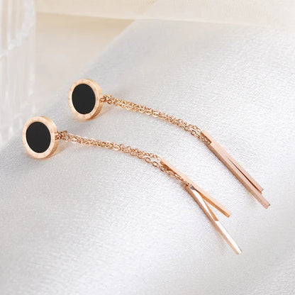 Geometric Titanium Steel 18K Gold Plated Stud Earrings