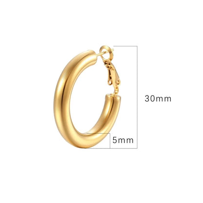Fashion Round Plating 304 Stainless Steel 18K Gold Plated Earrings