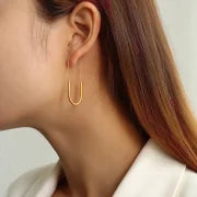 Fashion Geometric Plating 304 Stainless Steel No Inlaid 18K Gold Plated Earrings