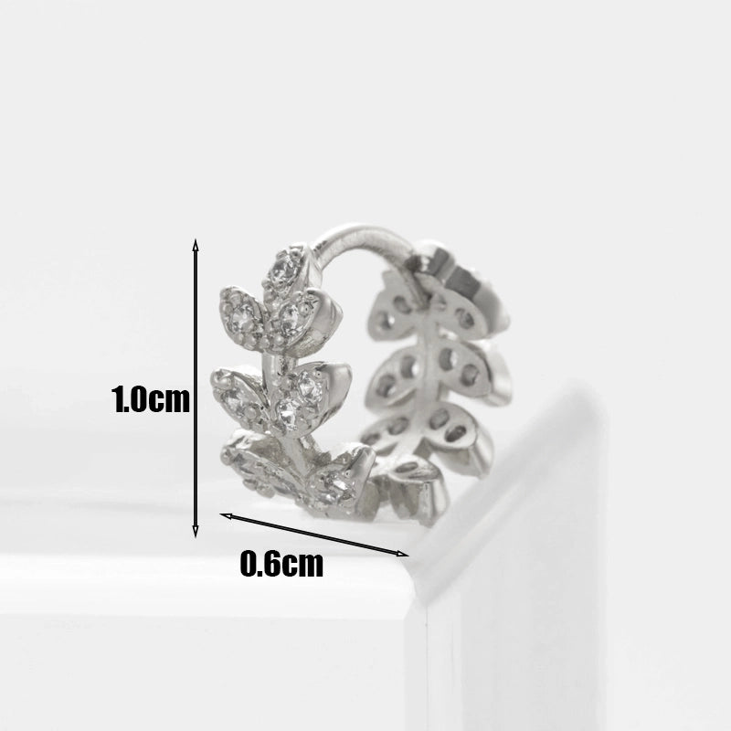 Fashion Flower Inlaid Zircon Copper Earrings