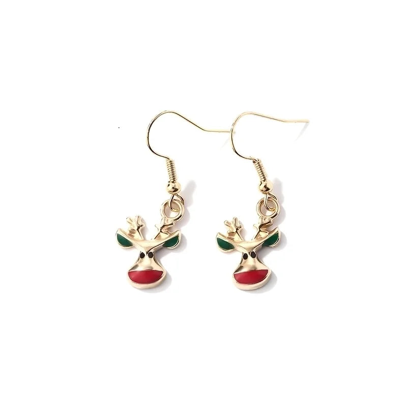 1 Pair Casual Cute Sweet Christmas Tree Santa Claus Christmas Socks Plating 304 Stainless Steel K Gold Plated Drop Earrings