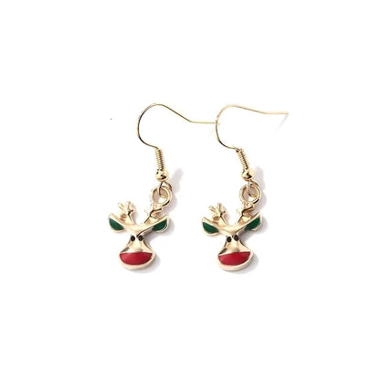 1 Pair Casual Cute Sweet Christmas Tree Santa Claus Christmas Socks Plating 304 Stainless Steel K Gold Plated Drop Earrings