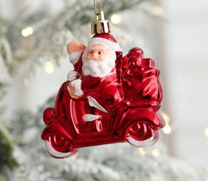 Christmas Fashion Santa Claus Plastic Party Hanging Ornaments