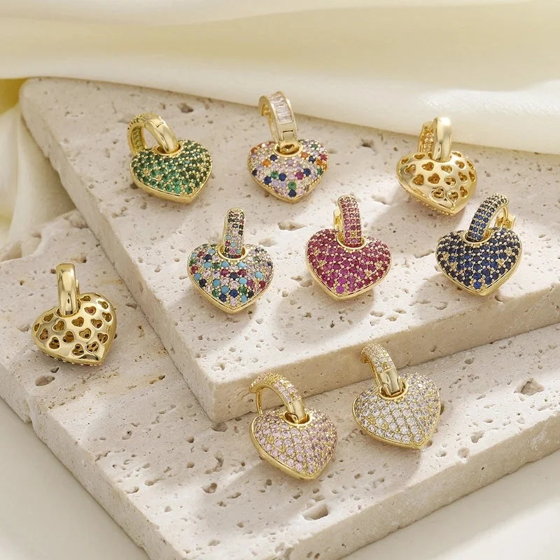 1 Pair Minimalist Heart Shape Copper Earrings