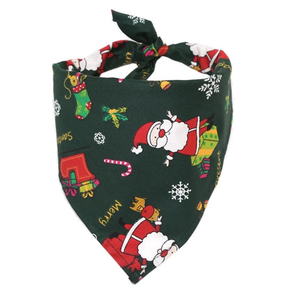 Cartoon Style Cotton Christmas Graffiti Pet Scarf 1 Piece
