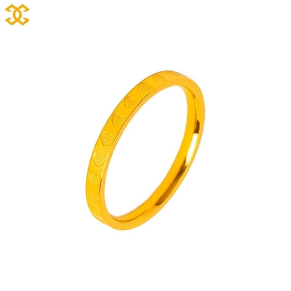 Minimalist Geometric Titanium Steel Plating Inlay Rhinestones Rings