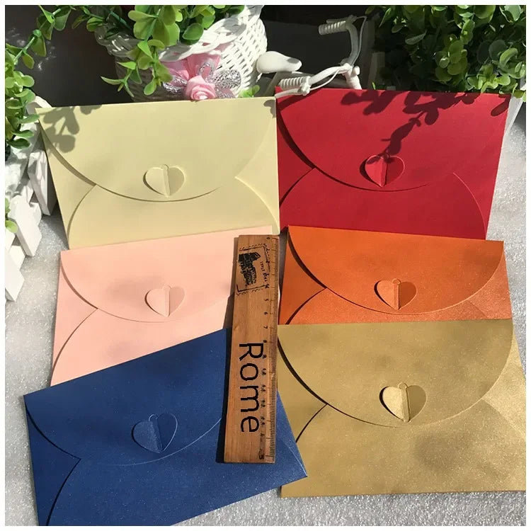 15.5*10.5cm Large Love Buckle Pearlescent Envelope High-grade Thick Postcard Storage Envelope