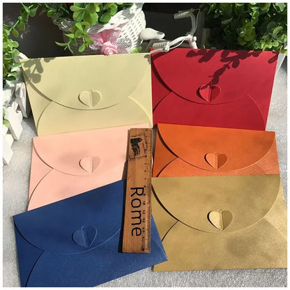 15.5*10.5cm Large Love Buckle Pearlescent Envelope High-grade Thick Postcard Storage Envelope