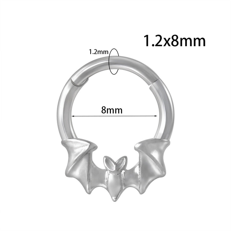 1 Piece Nose Rings & Studs Minimalist Flame Bat 304 Stainless Steel Plating 18K Gold Plated