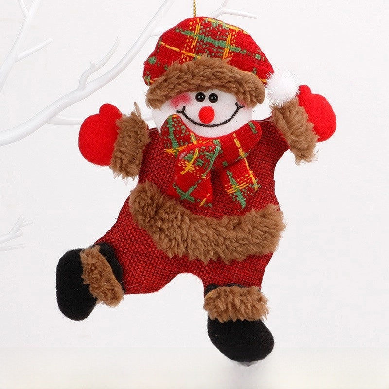 Cross-border Christmas Decorations Christmas Tree Pendant Snowflake Hanging Ball Pine Cone Gift Bag Christmas Old Man Small Drum Butterfly