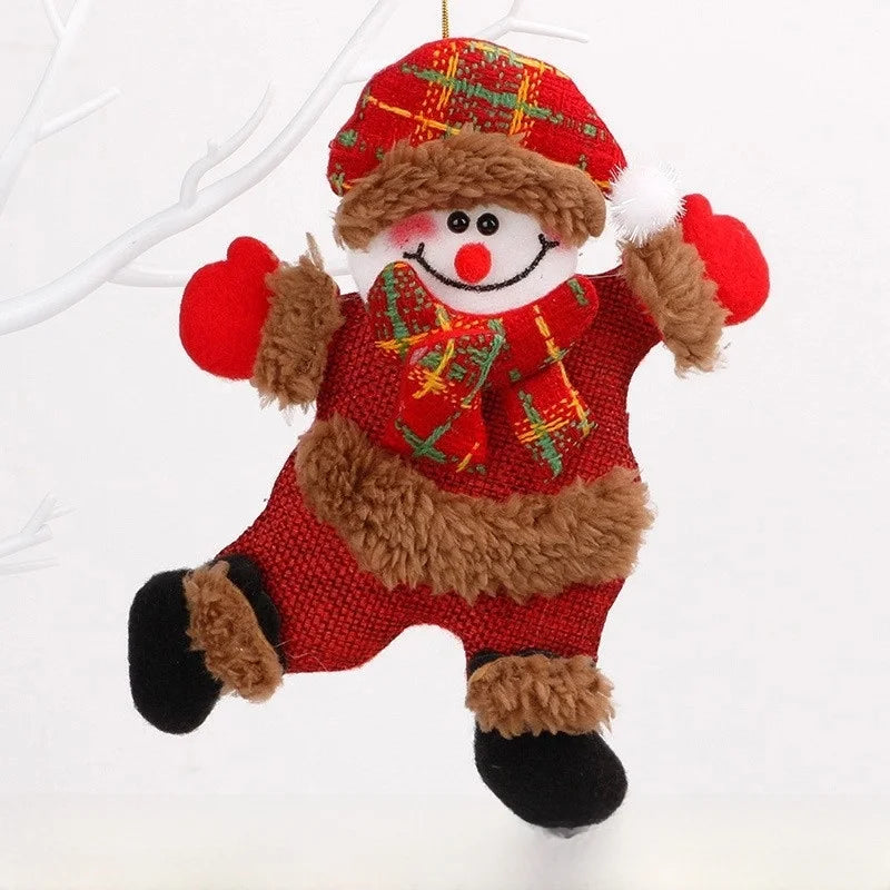 Cross-border Christmas Decorations Christmas Tree Pendant Snowflake Hanging Ball Pine Cone Gift Bag Christmas Old Man Small Drum Butterfly